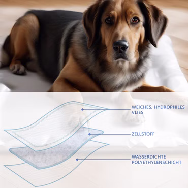 Hygieneunterlagen für Haustiere NYVIPets Protect - Extra Saugstarke Trainingspads für Hunde, Größe: 60x60 cm - 150 Stück