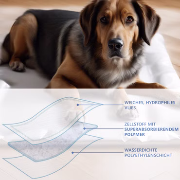 Hygieneunterlagen für Haustiere NYVIPets SuperProtect mit Superabsorber - Ultra Saugstarke Trainingspads für Hunde, Größe: 60x40 cm - 200 Stück