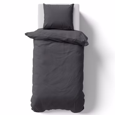 Bettwäsche Set DreamScience Mikrofaser Uni - Atmungsaktiv & Weich - Mit Reißverschluss, Farbe: anthrazit, Größe: 155x220 + 80x80 cm