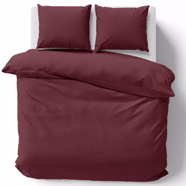 Bettwäsche Set DreamScience Mikrofaser Uni - Atmungsaktiv & Weich - Mit Reißverschluss, Farbe: bordeaux, Größe: 200x200 + 2x 80x80 cm