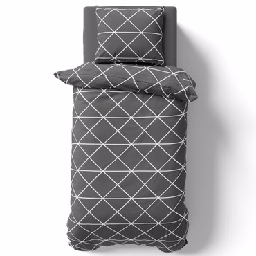 Bettwäsche Set DreamScience Renforcé Design - Atmungsaktiv & Weich - 100% Baumwolle - Mit Reißverschluss, Farbe: Triangle, Größe: 200x200 + 2x 80x80 cm