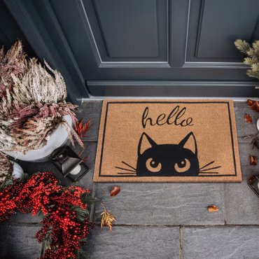 Hanse Home Fußmatte Cats - Wetterfest, Rutschfest, Langlebig, für Innen und Außen, Farbe: Hello Cat, Größe: 45x70 cm