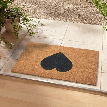 Hanse Home Fußmatte Kokos - Rutschfest, Wetterfest, für Innen und Außen, Farbe: Black Heart, Größe: 45x75 cm