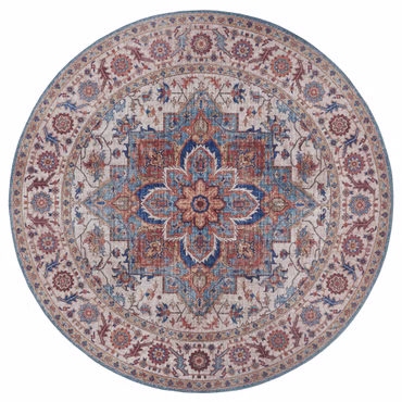 Hanse Home Teppich Asmar - Pflegeleicht, Langlebig, für Innenräume, Farbe: Cyanblau Anthea, Größe: Ø 160 cm