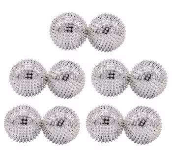 chi-enterprise 5x zwei magnetische Akupressurkugeln, Massagekugeln - Silber mittel 47mm Durchmesser - Akupressur Therapie Selbstheilung - lindert Schmerzen und steigert das Wohlbefinden