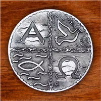 Tauftaler, Konfirmationstaler, Firmtaler  Alpha und Omega