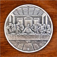 Münze zur Erstkommunion, Erstkommunionstaler, Kommunionstaler, Medaille, das letzte Abendmahl Münze zur Erstkommunion, Erstkommunionstaler, Kommunionstaler, Medaille, das letzte Abendmahl