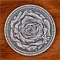 Rosenblüte, Münze, Taler, Valentinstag, Hochzeitstag, Glückwunschtaler Rosenblüte, Münze, Taler, Valentinstag, Hochzeitstag, Glückwunschtaler
