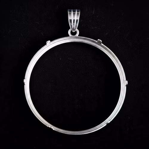 Münzfassung mit Schlaufe 36mm Silber 925