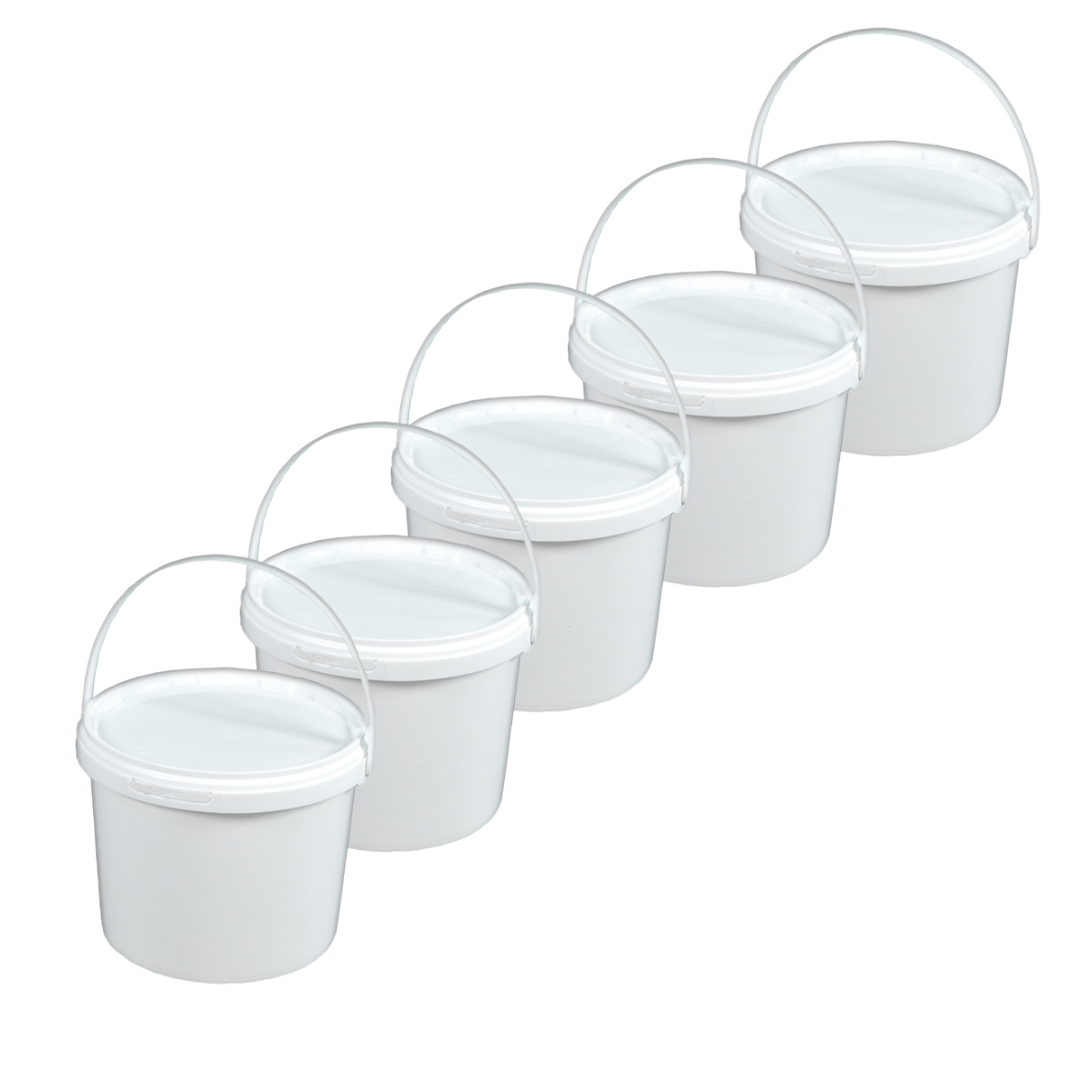 Eimer Deckel lebensmittelecht 3,3 L Liter leer weiß Henkel Kunststoff Set
