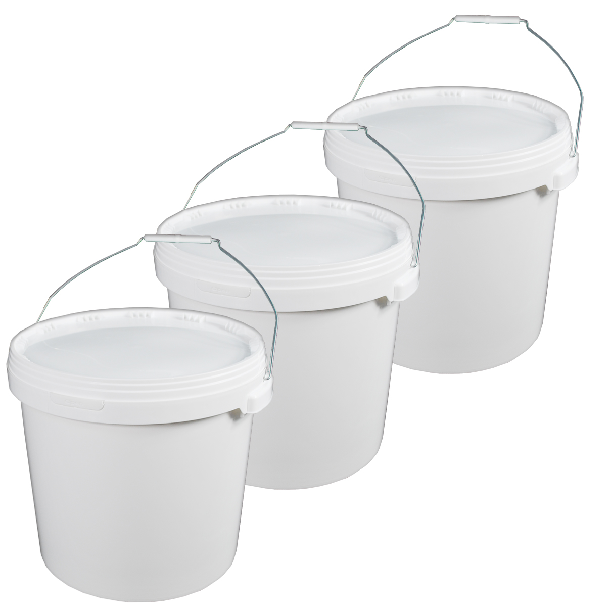 Eimer Deckel lebensmittelecht 20 L Liter leer weiß Henkel Metall Set