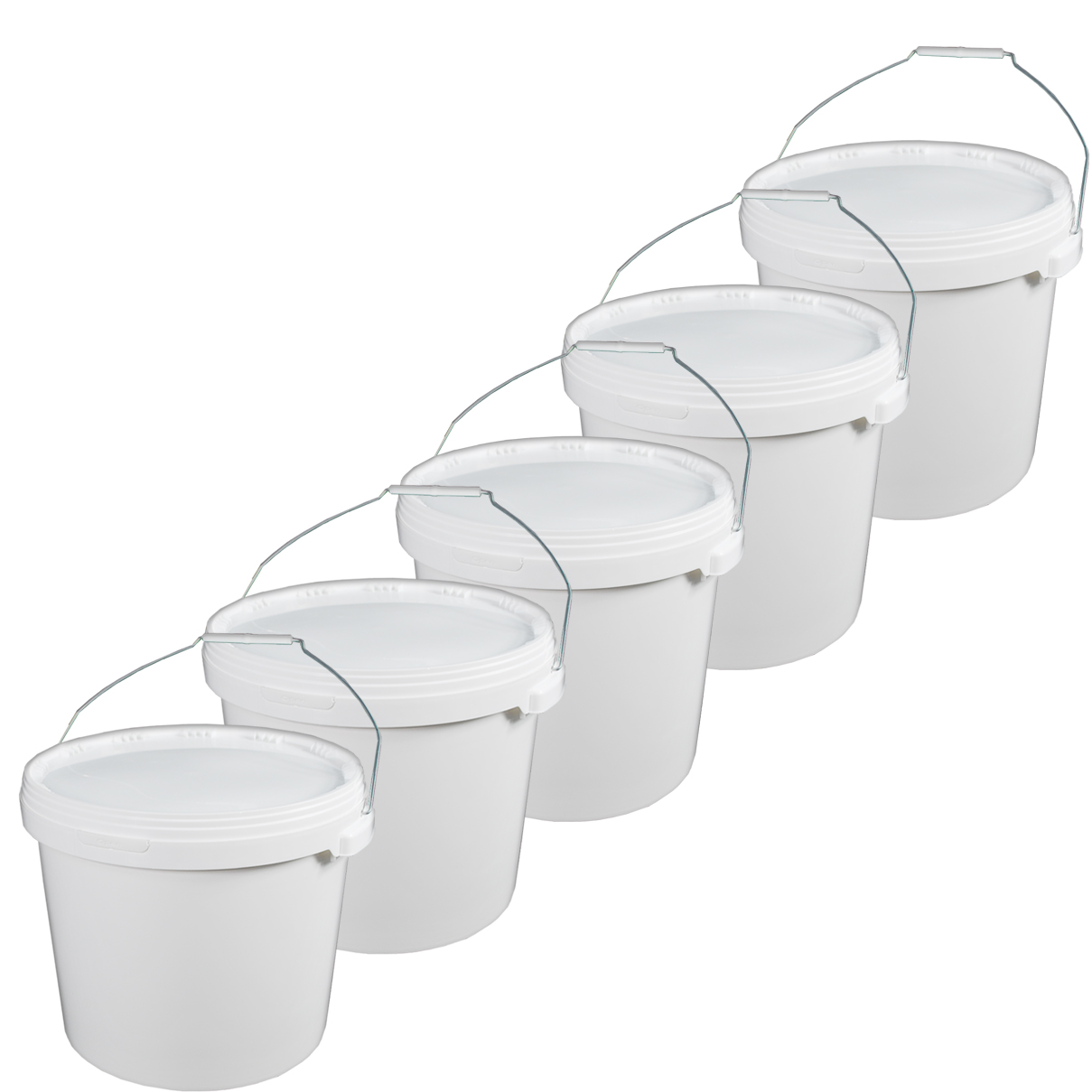 Eimer Deckel lebensmittelecht 20 L Liter leer weiß Henkel Metall Set