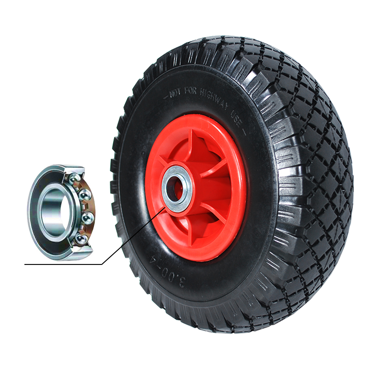 TAHA® 2 x 25,4 cm Pneumatische LKW-Trolley Sack Ersatz Rad Schubkarre Reifen Garten