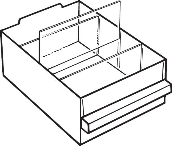 Trennwand für Schublade Typ 250-02 transparent Satz = 12 Stück