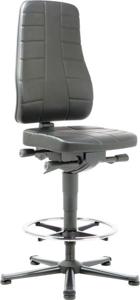 Bimos Arbeitsstuhl 9641-2571 All-In-One 3 Sitzhöhe 570-830 mm mit Gleiter, Kst. schwarz