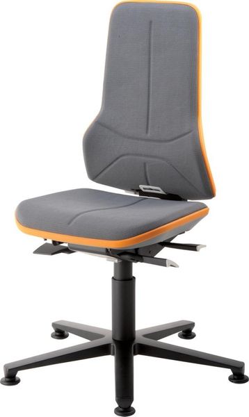 Bimos Arbeitsstuhl grau,ohne Polster Sitzhöhe 450-620 mm mit Gleiter
