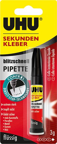 UHU Sekundenkleber blitz-schnell 3g PIPETTE