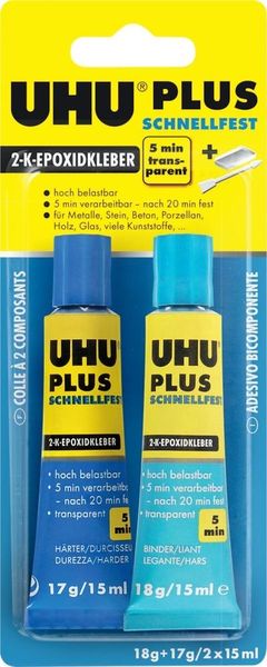 2-KomponentenepoxidkleberPLUS SCHNELLFEST SB-Karte mit Tuben Binder18g Härter 17g UHU