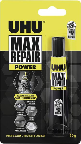 UHU MAX REPAIR POWER KLEBER Tube Infokarte 20g