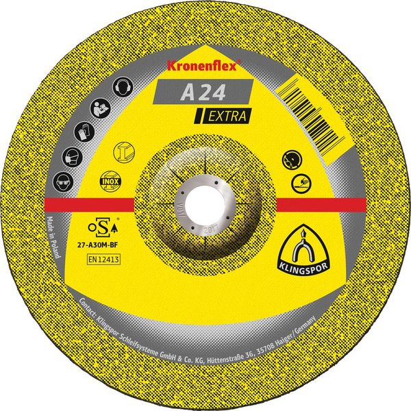 Schruppscheibe A24 Extra 180x8mm gekr. Klingspor