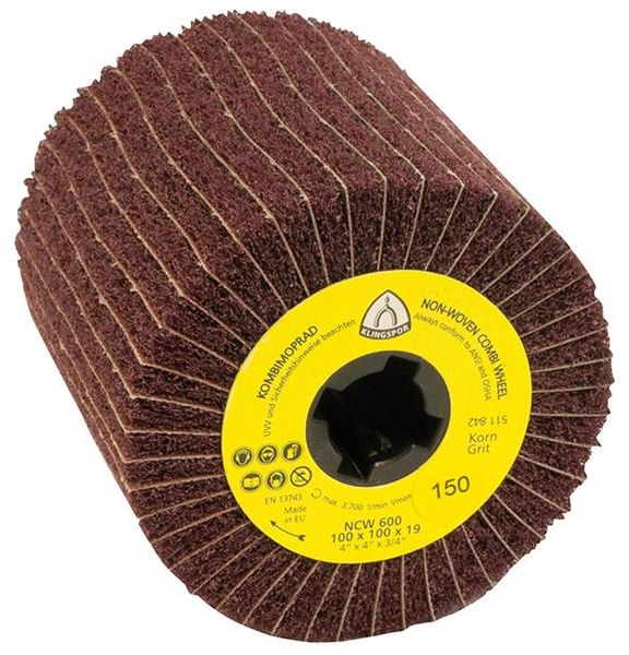 Schleifmoprad mit Vlies NCW600 K100 100x100x19mm Klingspor