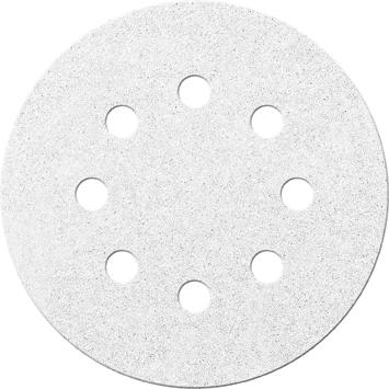Klettschleifsch.weiss6St.125 mm K240,8 Loch FORTIS