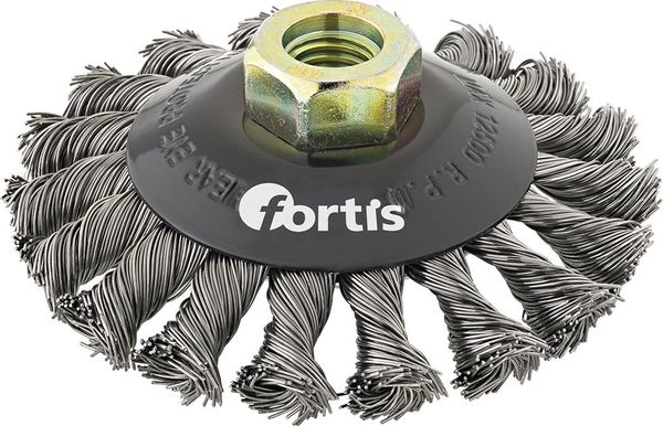 Kegelbürste Stahldraht 100x0,5mm gezopft FORTIS