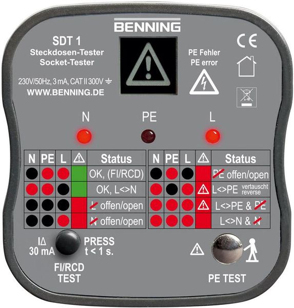 Steckdosentester SDT 1 Benning