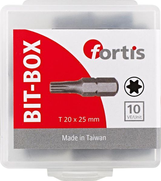 Bit zähhart 1/4" DIN3126 C6,3 T20x25mm 10er Pack FORTIS