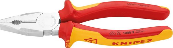 Kombinationszange VDE verchromt mit Mehrkomponenten-Griffen 190mm KNIPEX