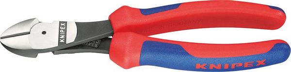 Kraft-Seitenschneider poliert mit Mehrkomponenten-Griffen 180mm KNIPEX