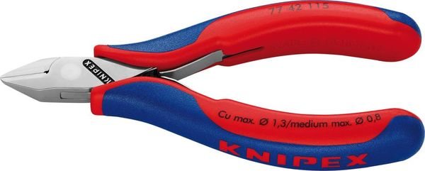 Seitenschneider Elektronik Spitzkopf ohneFase 115mm KNIPEX