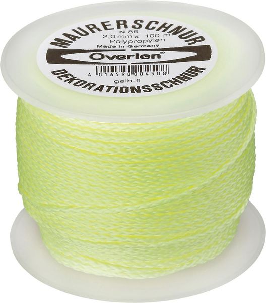 Maurerschnur PP fluoresz.2,0mm 100m gelb Overmann