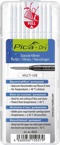 Minen-Set für Tieflochmarker Pica-Dry wasserfest weiß Pica