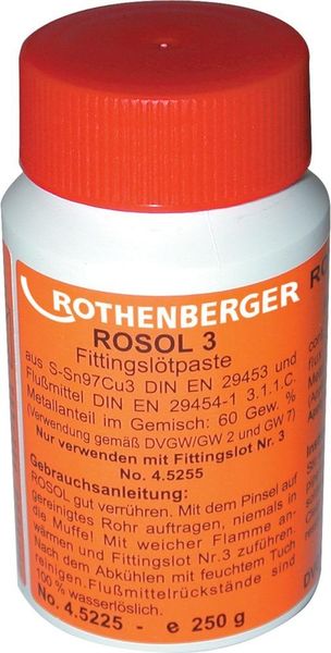 Weichlötpaste Rosol 3 250g Flasche Rothenberger