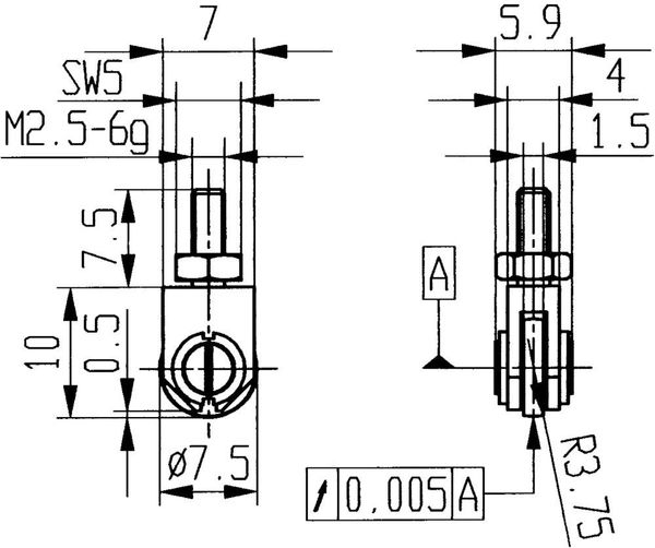 Messeinsatz Stahl Typ 22/ 7,5mm KÄFER