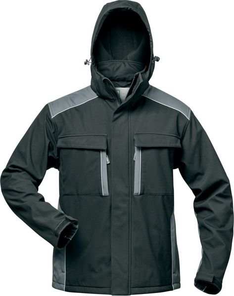 Jacke Posen, Softshell, Gr. 2XL, schwarz/grau