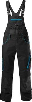 FORTIS H-Latzhose 24, schwarz/türkis, Gr. 60