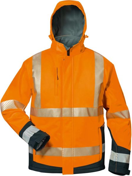 Warnjacke Lukas,SoftshellGr. S, orange/schwarz