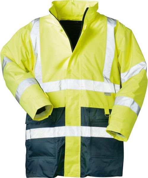 Warnparka, Gr. L gelb/blau