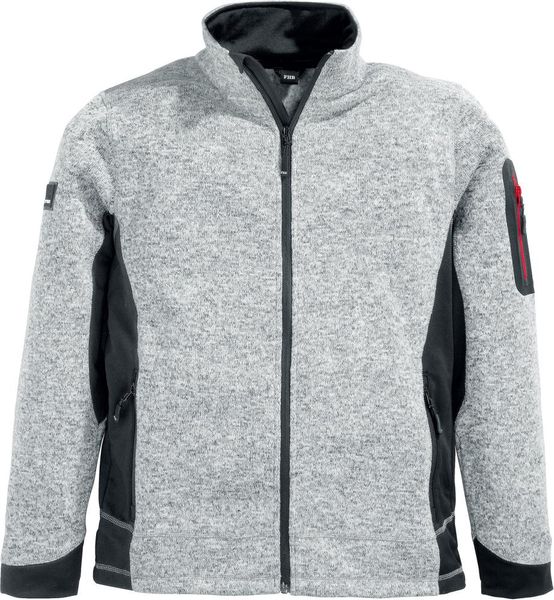 Strick-Fleece-Jacke CHRISTOPH, grau-schwarz, Gr.M