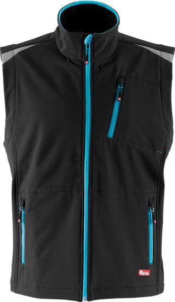 FORTIS Herren Weste 24, schwarz/türkis, Gr.3XL