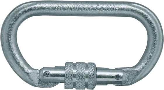 Karabiner,oval,m. Schraubsich.,Stahl,EN 362, 22 kN