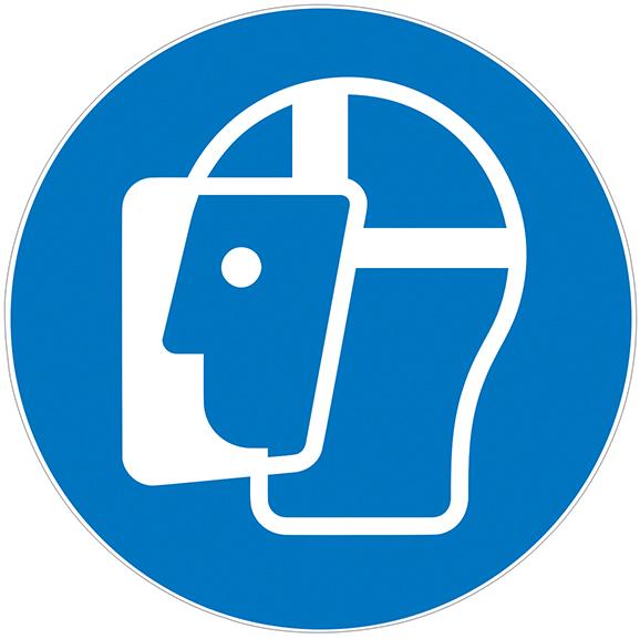 Gebotsschild Aluminium D200 mm Gesichtsschutzschild benutzen