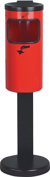 Abfall-Ascher Rondo rot mit Standfuß
