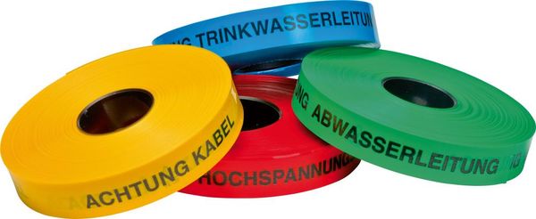 Trassen-Warnband 250 m Achtung Glasfaserkabel gelb