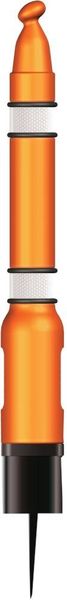 Pfosten mit Erdspieß orange mit Reflektorman.