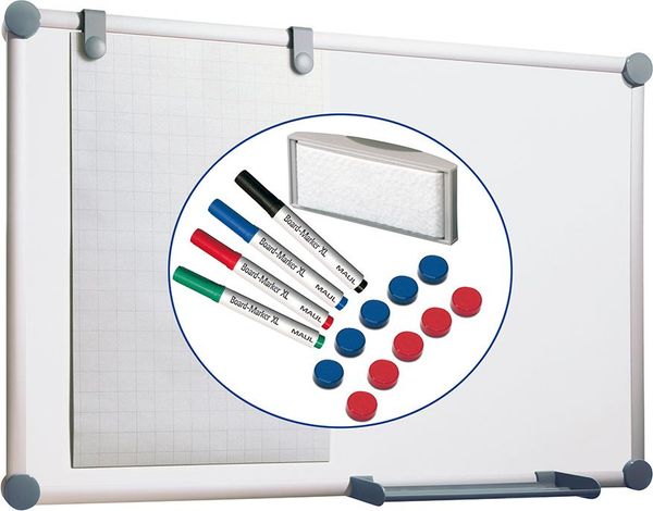Whiteboard Komplett-Set H 900 x B 1200 mm