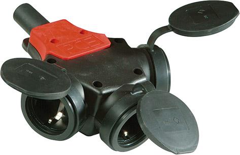 3-Wege Kupplung IP 44 Gummi + Deckel