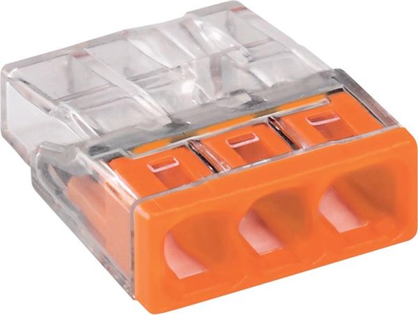 Wagoklemme 3x0,5-2,5qmm orange